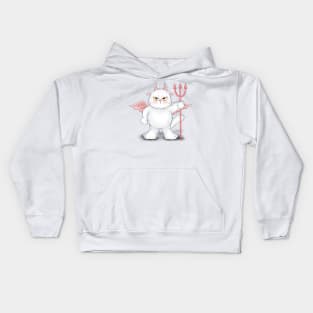 Devil White Cat Kids Hoodie